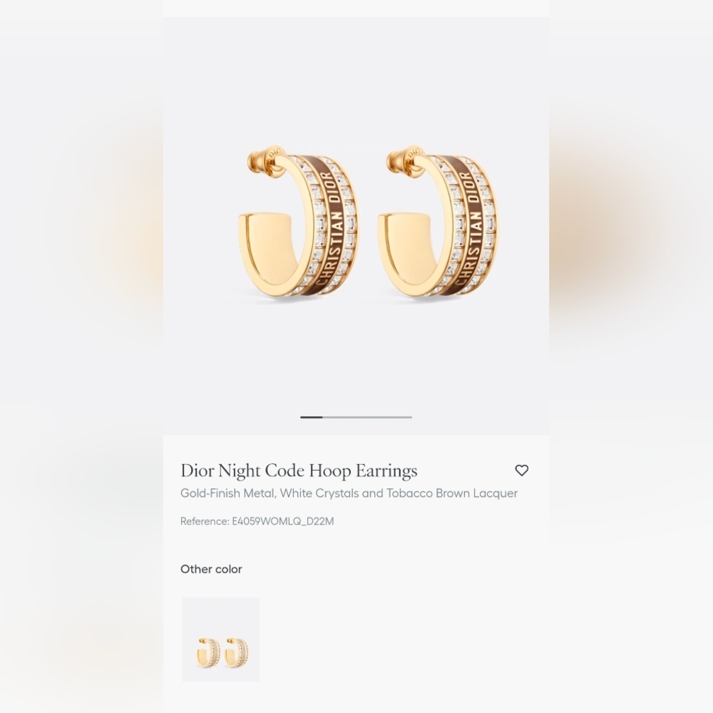 Dior Gold and Black Hoop Earrings - Picture 6 of 7